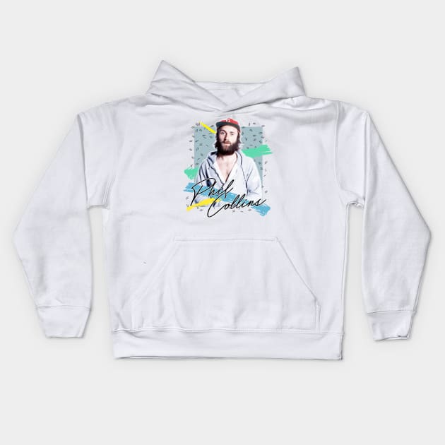 Retro 80s Phil Collins / Aesthetic Fan Art Design Kids Hoodie by DankFutura